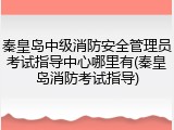 秦皇岛中级消防安全管理员考试指导中心哪里有(秦皇岛消防考试指导)