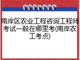 南岸区农业工程咨询工程师考试一般在哪里考(南岸农工考点)