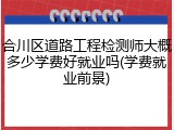 合川区道路工程检测师大概多少学费好就业吗(学费就业前景)