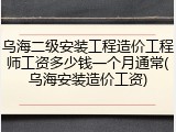 乌海二级安装工程造价工程师工资多少钱一个月通常(乌海安装造价工资)