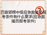 巴音郭楞中级应急救援员报考条件有什么要求(应急救援员报考条件)