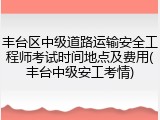 丰台区中级道路运输安全工程师考试时间地点及费用(丰台中级安工考情)