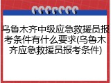 乌鲁木齐中级应急救援员报考条件有什么要求(乌鲁木齐应急救援员报考条件)