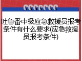 吐鲁番中级应急救援员报考条件有什么要求(应急救援员报考条件)