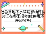 吐鲁番地下水环境影响评价师证在哪里报考(吐鲁番环评师报考)