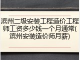 滨州二级安装工程造价工程师工资多少钱一个月通常(滨州安装造价师月薪)