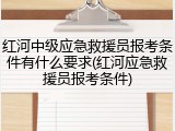 红河中级应急救援员报考条件有什么要求(红河应急救援员报考条件)