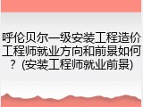 呼伦贝尔一级安装工程造价工程师就业方向和前景如何？(安装工程师就业前景)