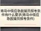 青岛中级应急救援员报考条件有什么要求(青岛中级应急救援员报考条件)