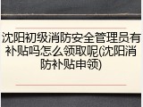 沈阳初级消防安全管理员有补贴吗怎么领取呢(沈阳消防补贴申领)
