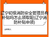 辽宁初级消防安全管理员有补贴吗怎么领取呢(辽宁消防补贴申领)