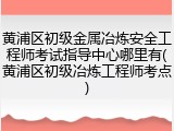 黄浦区初级金属冶炼安全工程师考试指导中心哪里有(黄浦区初级冶炼工程师考点)