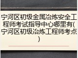 宁河区初级金属冶炼安全工程师考试指导中心哪里有(宁河区初级冶炼工程师考点)
