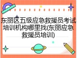 东丽区五级应急救援员考试培训机构哪里找(东丽应急救援员培训)