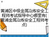 黄浦区中级金属冶炼安全工程师考试指导中心哪里有(黄浦金属冶炼安全工程师考点)