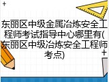 东丽区中级金属冶炼安全工程师考试指导中心哪里有(东丽区中级冶炼安全工程师考点)