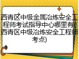 西青区中级金属冶炼安全工程师考试指导中心哪里有(西青区中级冶炼安全工程师考点)