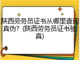 陕西劳务员证书从哪里查询真伪？(陕西劳务员证书验真)