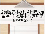 宁河区农林水利环评师报考条件有什么要求(宁河环评师报考条件)