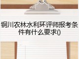 铜川农林水利环评师报考条件有什么要求()