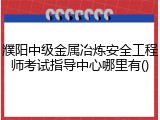 濮阳中级金属冶炼安全工程师考试指导中心哪里有()