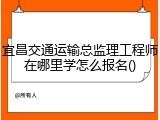 宜昌交通运输总监理工程师在哪里学怎么报名()
