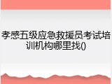 孝感五级应急救援员考试培训机构哪里找()