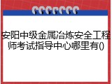 安阳中级金属冶炼安全工程师考试指导中心哪里有()