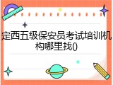 定西五级保安员考试培训机构哪里找()