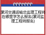 漯河交通运输总监理工程师在哪里学怎么报名(漯河监理工程师报名)