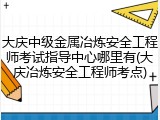大庆中级金属冶炼安全工程师考试指导中心哪里有(大庆冶炼安全工程师考点)