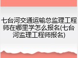 七台河交通运输总监理工程师在哪里学怎么报名(七台河监理工程师报名)
