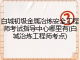 白城初级金属冶炼安全工程师考试指导中心哪里有(白城冶炼工程师考点)