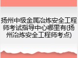 扬州中级金属冶炼安全工程师考试指导中心哪里有(扬州冶炼安全工程师考点)