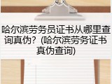 哈尔滨劳务员证书从哪里查询真伪？(哈尔滨劳务证书真伪查询)