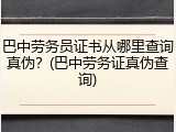 巴中劳务员证书从哪里查询真伪？(巴中劳务证真伪查询)