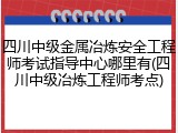 四川中级金属冶炼安全工程师考试指导中心哪里有(四川中级冶炼工程师考点)