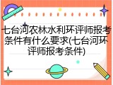 七台河农林水利环评师报考条件有什么要求(七台河环评师报考条件)