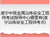 遂宁中级金属冶炼安全工程师考试指导中心哪里有(遂宁冶炼安全工程师考点)