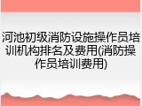 河池初级消防设施操作员培训机构排名及费用(消防操作员培训费用)