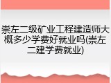 崇左二级矿业工程建造师大概多少学费好就业吗(崇左二建学费就业)