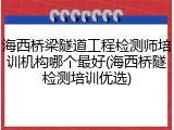 海西桥梁隧道工程检测师培训机构哪个最好(海西桥隧检测培训优选)