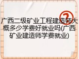 广西二级矿业工程建造师大概多少学费好就业吗(广西矿业建造师学费就业)