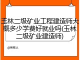 玉林二级矿业工程建造师大概多少学费好就业吗(玉林二级矿业建造师)