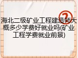 海北二级矿业工程建造师大概多少学费好就业吗(矿业工程学费就业前景)