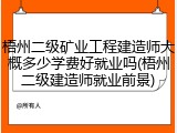 梧州二级矿业工程建造师大概多少学费好就业吗(梧州二级建造师就业前景)