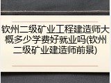 钦州二级矿业工程建造师大概多少学费好就业吗(钦州二级矿业建造师前景)