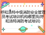 呼和浩特中级消防安全管理员考试培训机构哪里找(呼和浩特消防考试培训)