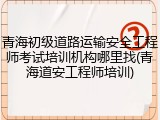 青海初级道路运输安全工程师考试培训机构哪里找(青海道安工程师培训)