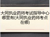 大同执业药师考试指导中心哪里有(大同执业药师考点在哪)